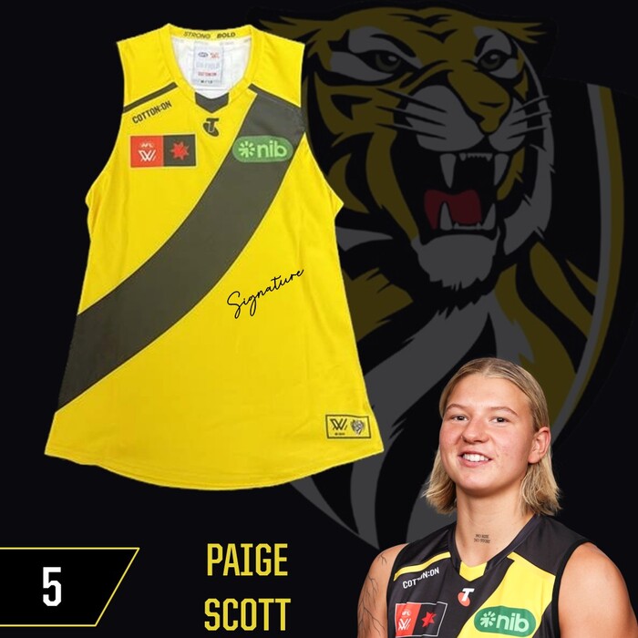 Photo of Paige Scott #5 Richmond 2025 AFLW Clash Guernsey