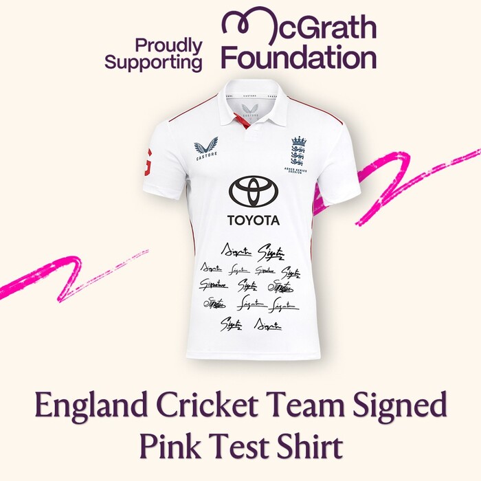 England Team Signed Pink Test Shirt