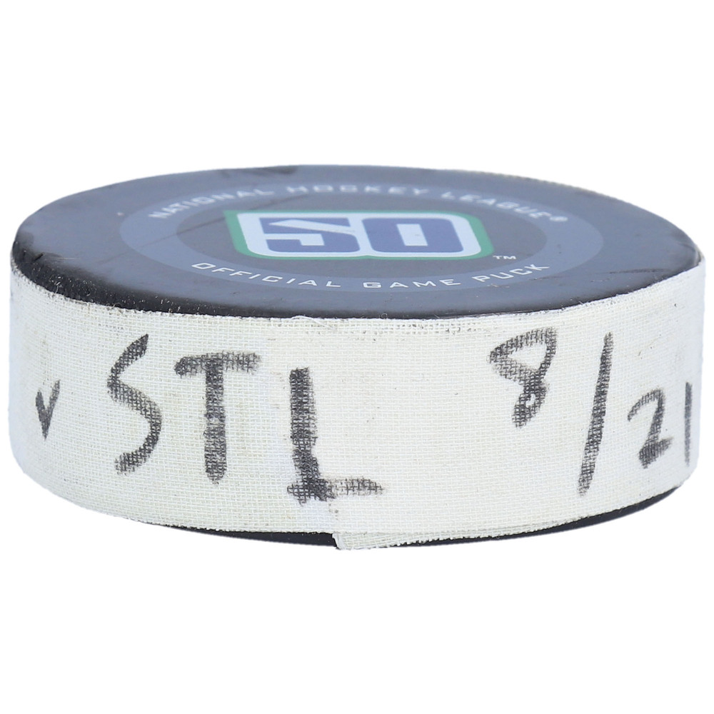 2017 Stanley Cup Playoff Puck – St. Louis Blues Vs Minnesota Wild, Game-Used Style