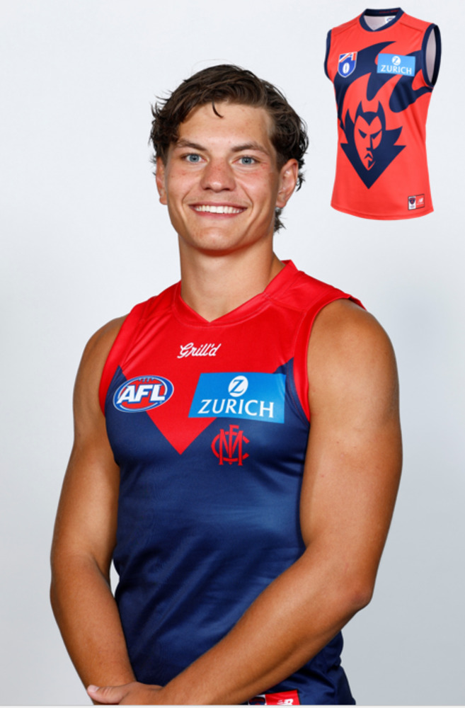 2025 Melbourne Demons Red Flamehead Guernsey - Taj Woewodin #40