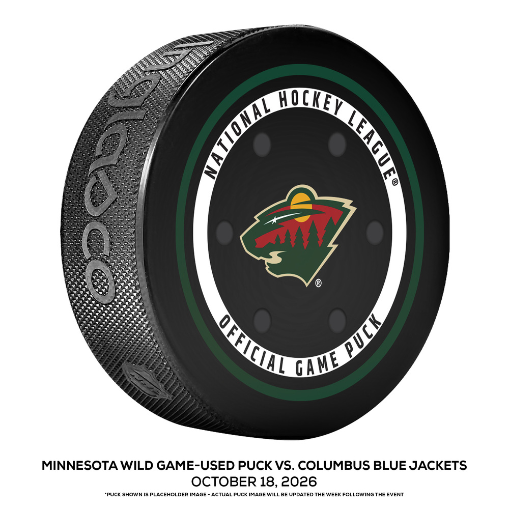 Minnesota Wild Game-Used Puck vs. Columbus Blue Jackets on October 18, 2026
