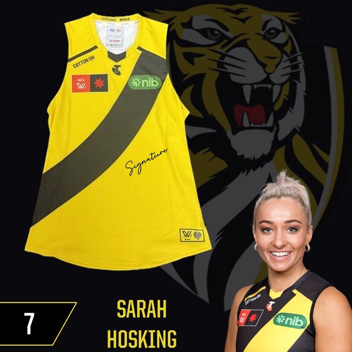 Photo of Sarah Hosking #7 Richmond 2025 AFLW Clash Guernsey