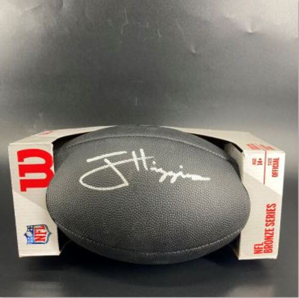 NFL - Texans Jayden Higgins Signed Black Composite Silver Series Football