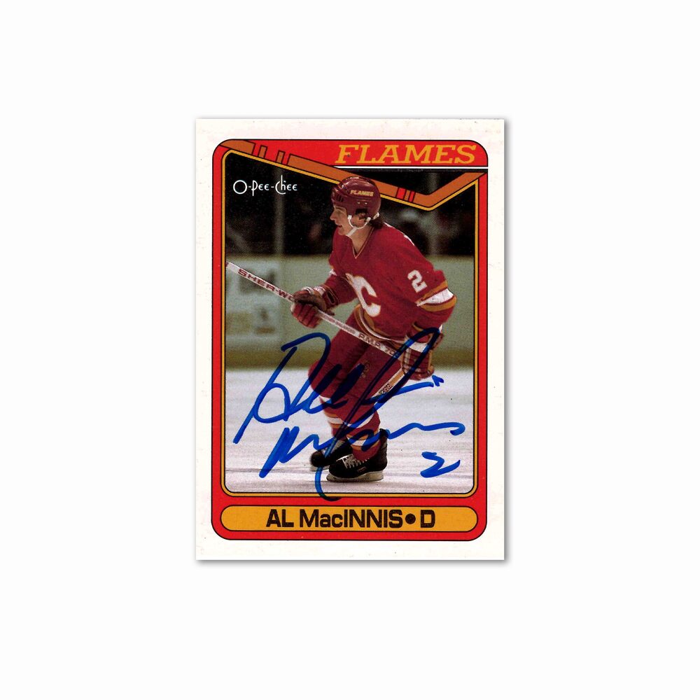 Al MacInnis Autographed Calgary Flames OPC #127 1990 Hockey Card
