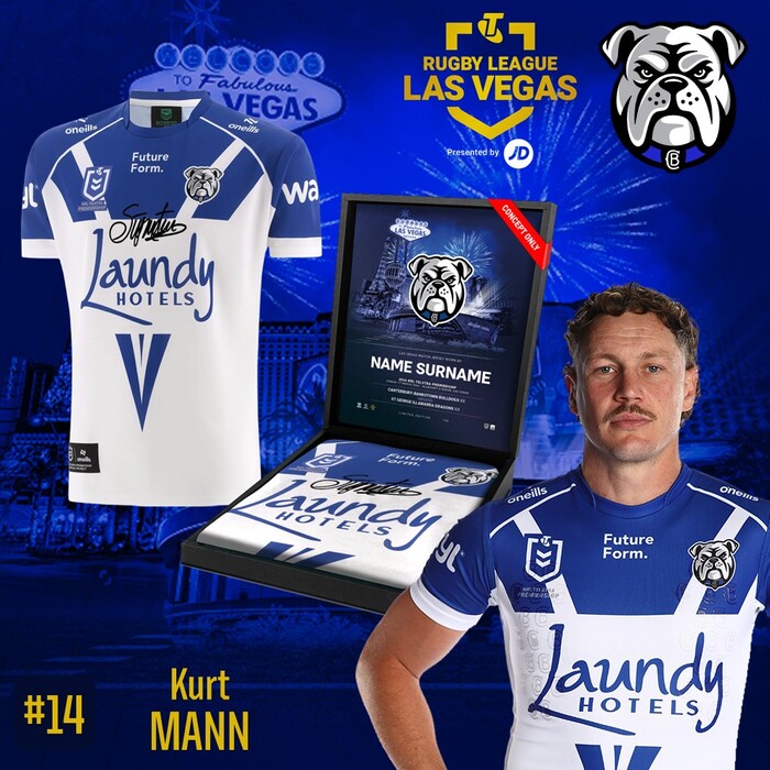 Photo of Kurt Mann #14 Canterbury-Bankstown Bulldogs 2026 Vegas Player-Issue Jersey