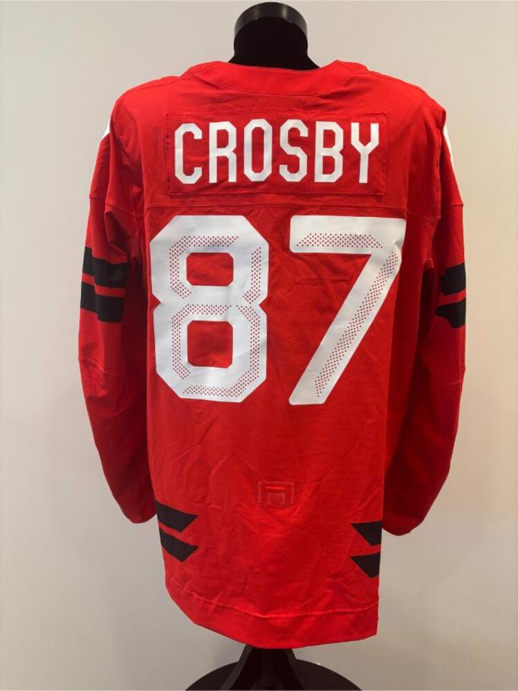 Sidney Crosby Canada Game-Used Red Jersey worn v. Switzerland on February 13, 2026, as a part of the 2026 Milano Cortina Winter Games.