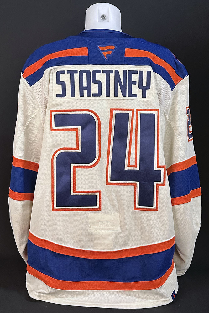 Spencer Stastney #24 - 2025-26 Edmonton Oilers Alternate Set #3 Game Worn Jersey - Worn For 2 Games - Jan 12th vs Chicago & Jan 13 vs Nashville