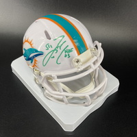 HOF - Dolphins Zach Thomas Signed Mini Helmet with "HOF 23" In...