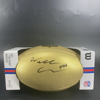 NFL - Patriots Will Campbell Signed Gold Composite Football