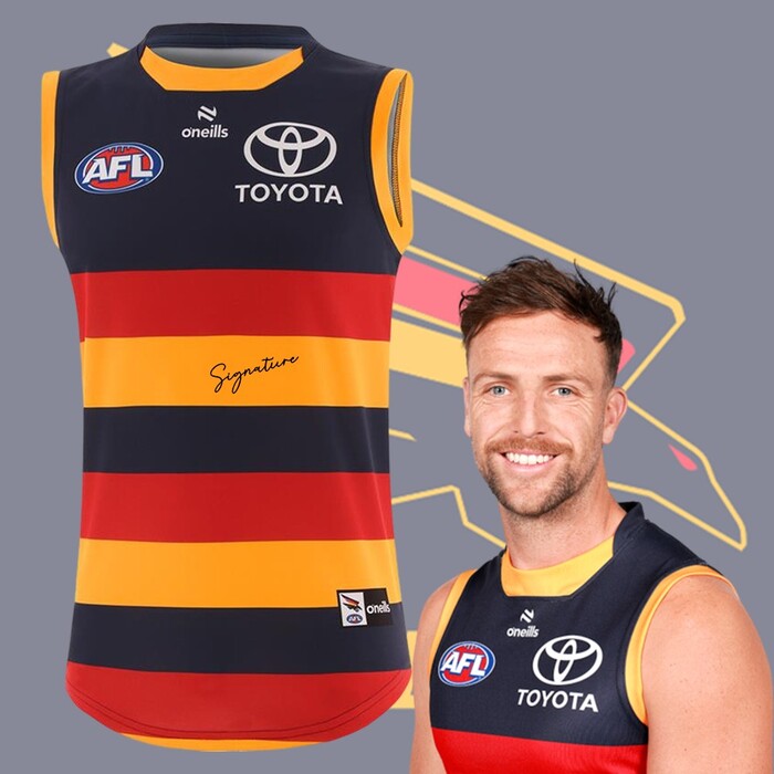 Photo of Brodie Smith #33 2025 Adelaide Crows Home Match-Worn Guernsey