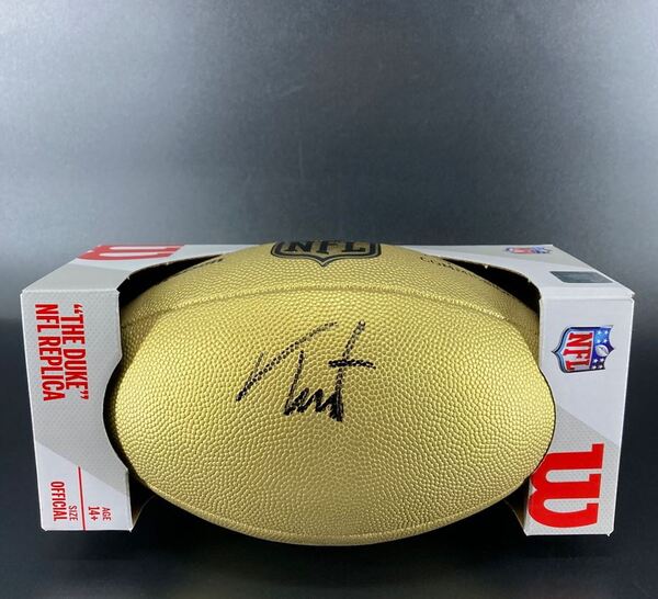 NFL - Broncos Troy Franklin Signed Gold Composite Football
