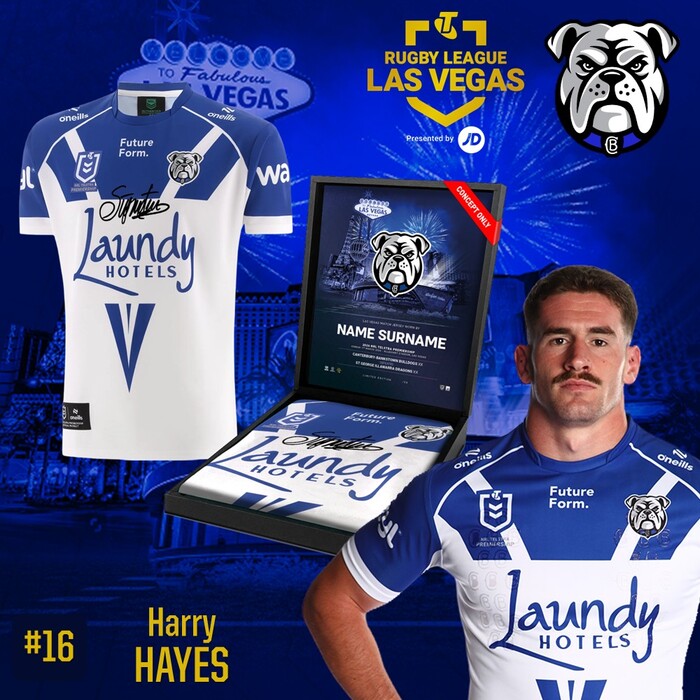 Photo of Harry Hayes #16 Canterbury-Bankstown Bulldogs 2026 Vegas Player-Issue Jersey