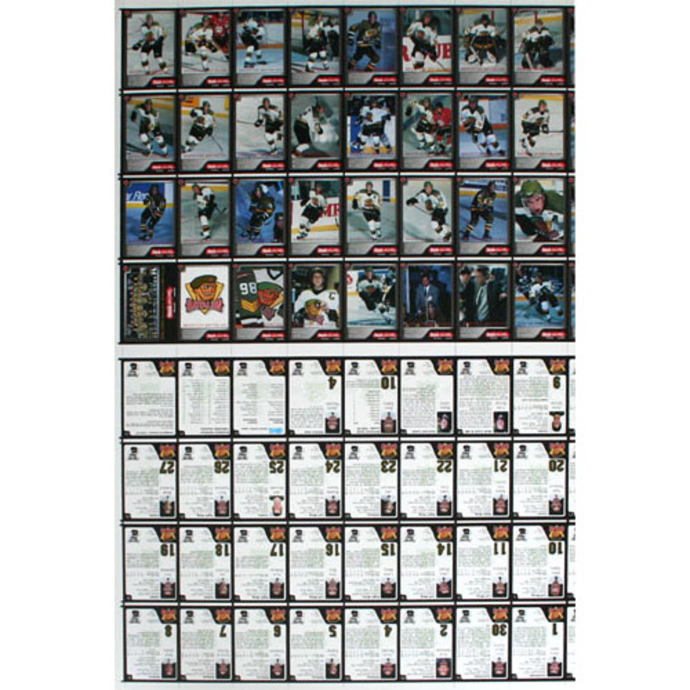 1999 Brampton Battalion Uncut Hockey Card Sheet 2 sets of 32 cards