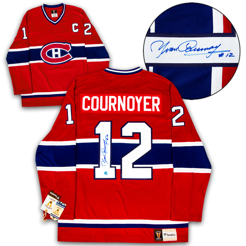 Yvan Cournoyer Autographed Montreal Canadiens Fanatics Throwback Jersey