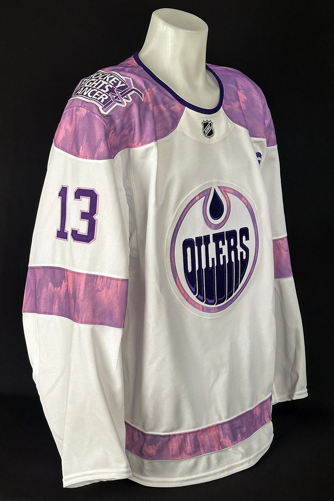 Mattias Janmark #13 - Autographed 2025-26 Edmonton Oilers Hockey Fights Cancer Night Ltd Edition Jersey (Autographed Only / Not Worn On Ice)