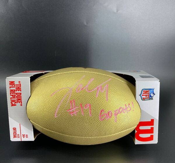 NFL - Patriots Joe Milton Signed Gold Composite Football