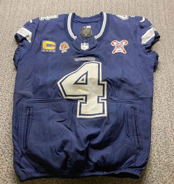 STS - Cowboys Dak Prescott Game Worn Jersey (12/25/25) with Christmas Da...