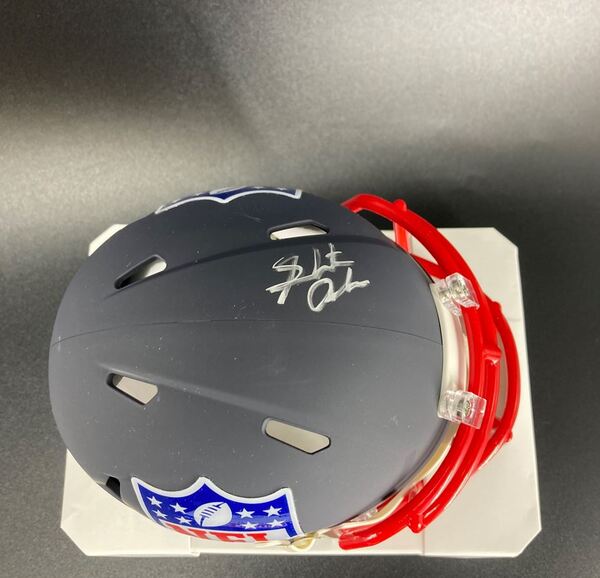 NFL - Seahawks Sundiata Anderson Signed Blue Shield Mini Helmet