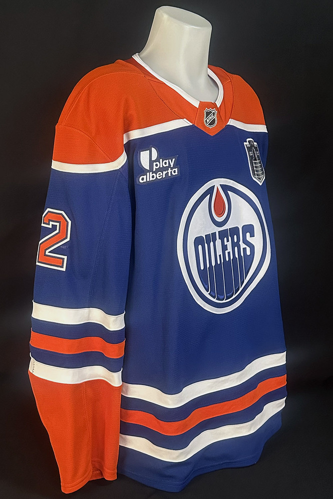 Evan Bouchard #2 - 2025 Stanley Cup Final Edmonton Oilers Game-Worn Royal Set #2 Jersey - Worn For Game #5 vs Florida Panthers