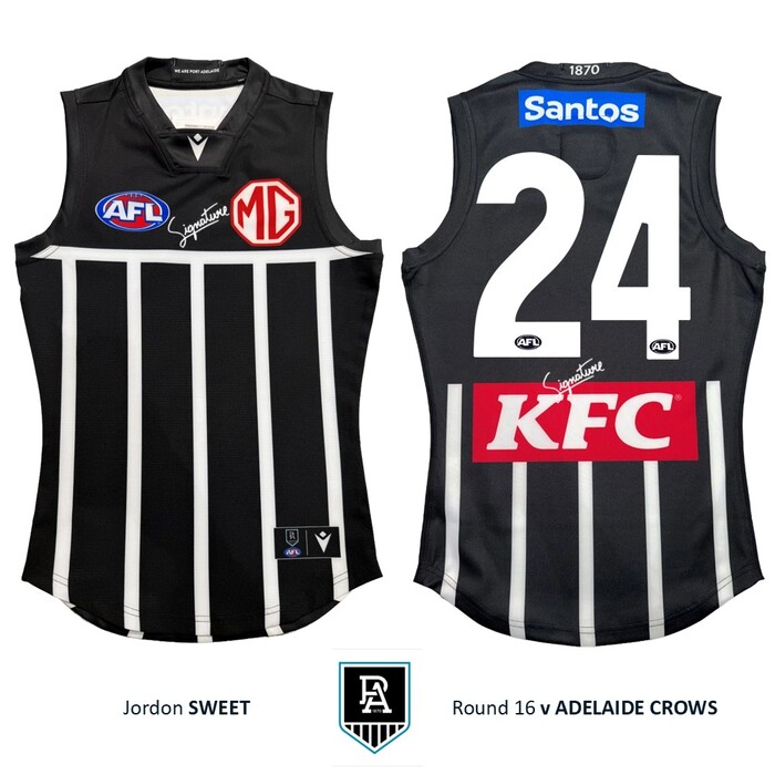 Photo of Jordon Sweet #24 Port Adelaide 2026 Prison Bar Guernsey