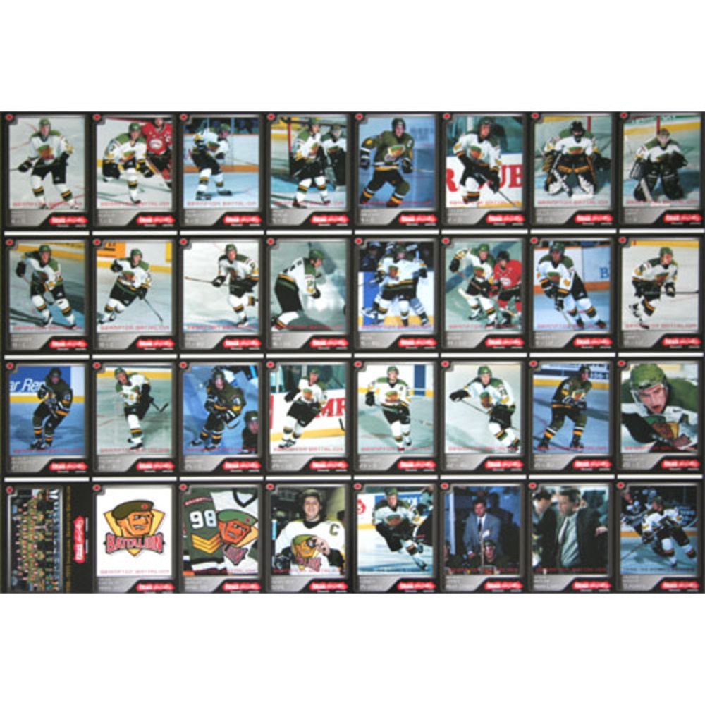 1999 Brampton Battalion Uncut Hockey Card Sheet 2 sets of 32 cards