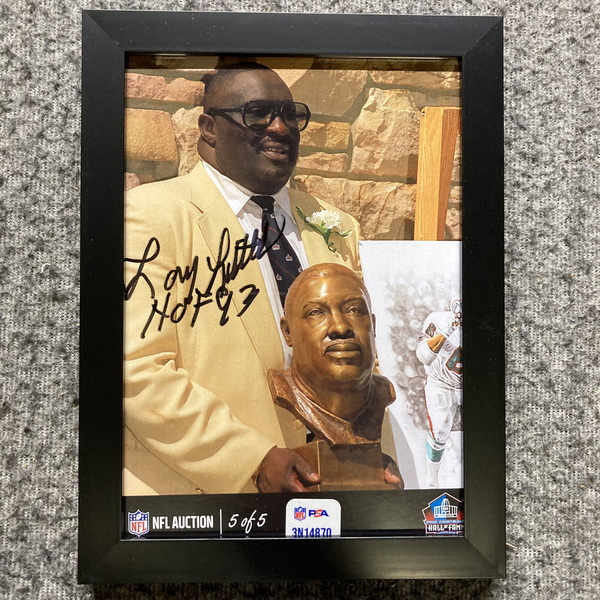 HOF - Dolphins Larry Little NFL Auction Exclusive Signed 5x7 Framed Phot...