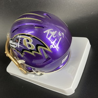 NFL - Ravens Tyler Linderbaum Signed Flash Mini Helmet