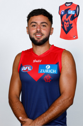 Photo of 2025 Melbourne Demons Red Flamehead Guernsey- Christian Salem #3