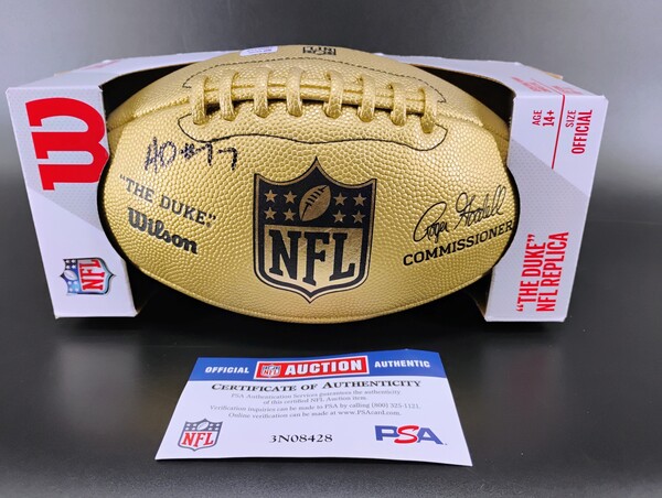 NFL - Eagles Anim Dankwah Signed Gold Composite Football