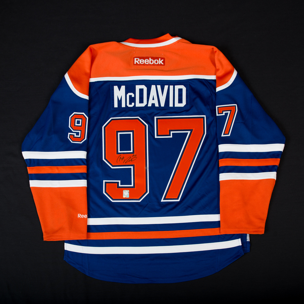 Connor McDavid 97 Autographed Edmonton Oilers Royal Blue Reebok