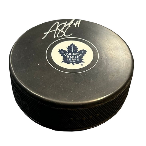 Anthony Stolarz Signed Toronto Maple Leafs Puck 