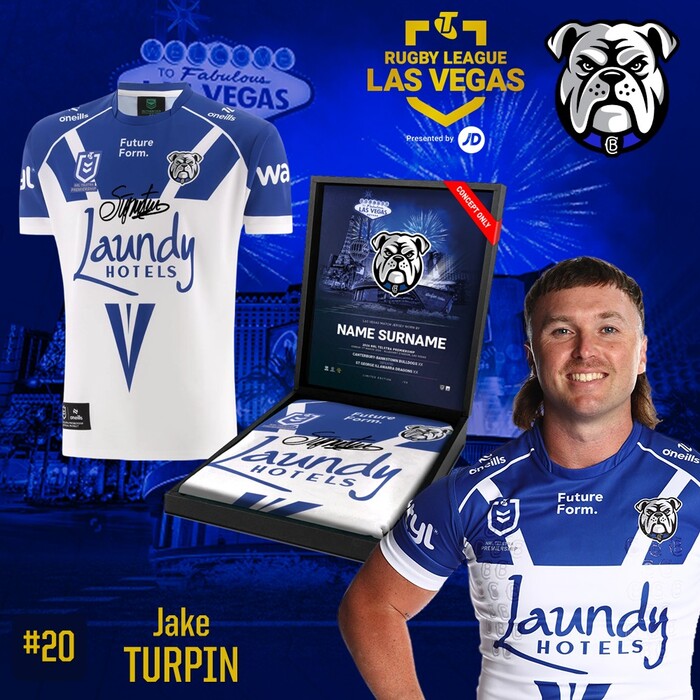 Photo of Jake Turpin #20 Canterbury-Bankstown Bulldogs 2026 Vegas Player-Issue Jersey