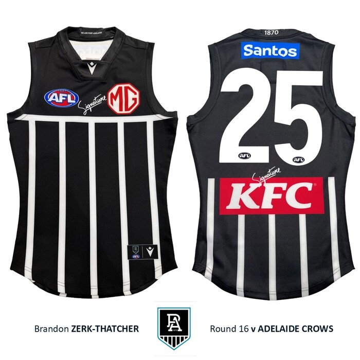 Photo of Brandon Zerk-Thatcher #25 Port Adelaide 2026 Prison Bar Guernsey
