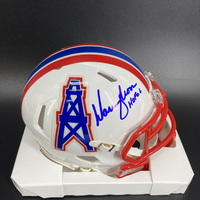 HOF - Oilers Warren Moon Signed Mini Helmet with HOF 06 Inscription