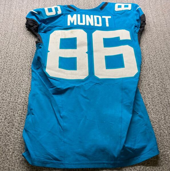 London Games - Jaguars Johnny Mundt Game Worn Jersey (10/19/2025) Size 4...
