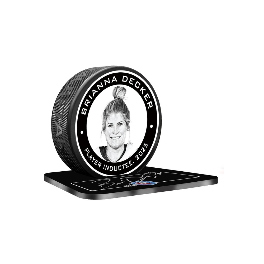 Brianna Decker Autographed Legends Line Honoured Member Puck Display - Limited Edition 1/3