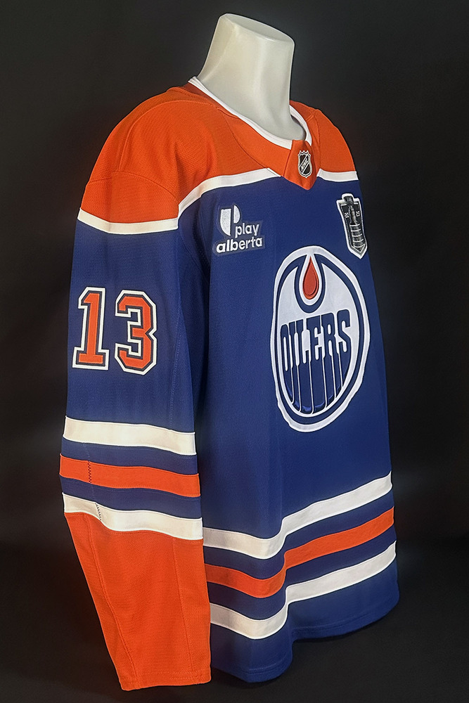 Mattias Janmark #13 - 2025 Stanley Cup Final Edmonton Oilers Game-Worn Royal Set #2 Jersey - Worn For Game #5 vs Florida Panthers