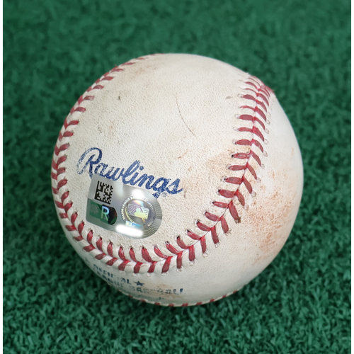 Photo of 2026 Game-Used Baseball. Pitcher: Jacob deGrom, Batters: Jose Altuve/Isaac Paredes- Strikeout/Ground Out