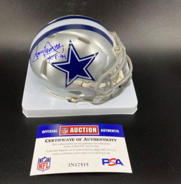 HOF - Cowboys Tony Dorsett Signed Mini Helmet