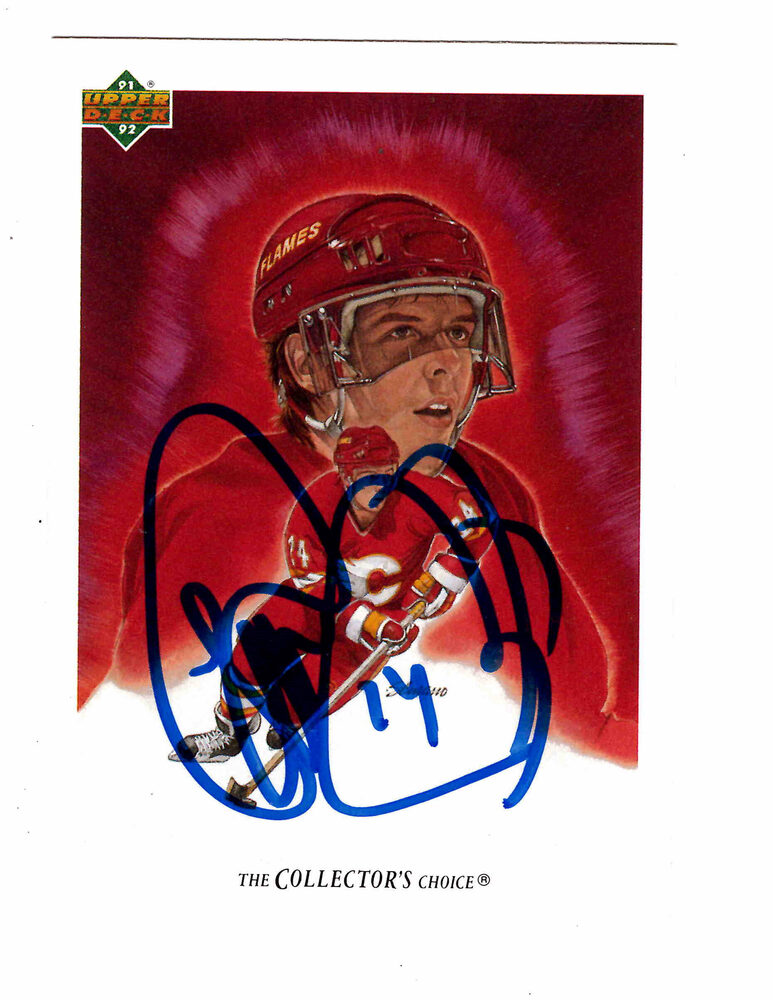 Theo Fleury Autographed Calgary Flames UDA #80 Hockey Card