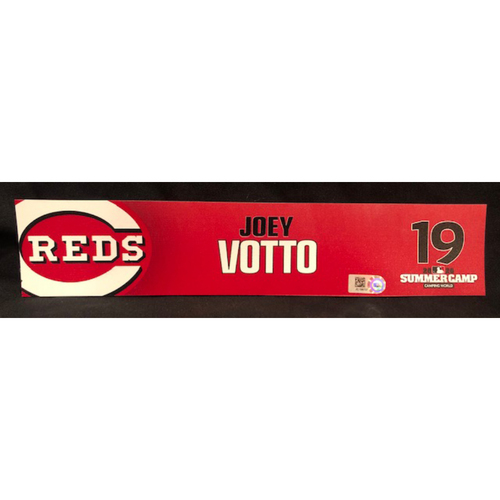 Joey Votto -- 2020 Sumer Camp Locker Tag -- Team-Issued