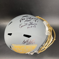 HOF - Chiefs Multi Signed Replica Slate Speed Helmet Signed by Jan Stene...