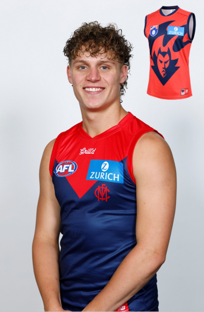 2025 Melbourne Demons Red Flamehead Guernsey - Koltyn Tholstrup #12