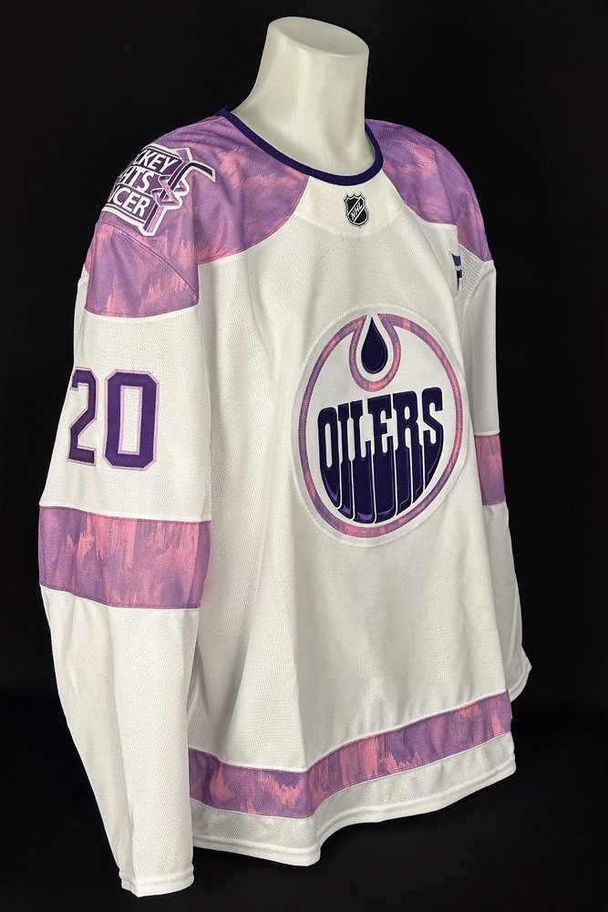 Curtis Lazar #20 - Autographed 2025-26 Edmonton Oilers Hockey Fights Cancer Night Ltd Edition Jersey (Autographed Only / Not Worn On Ice)