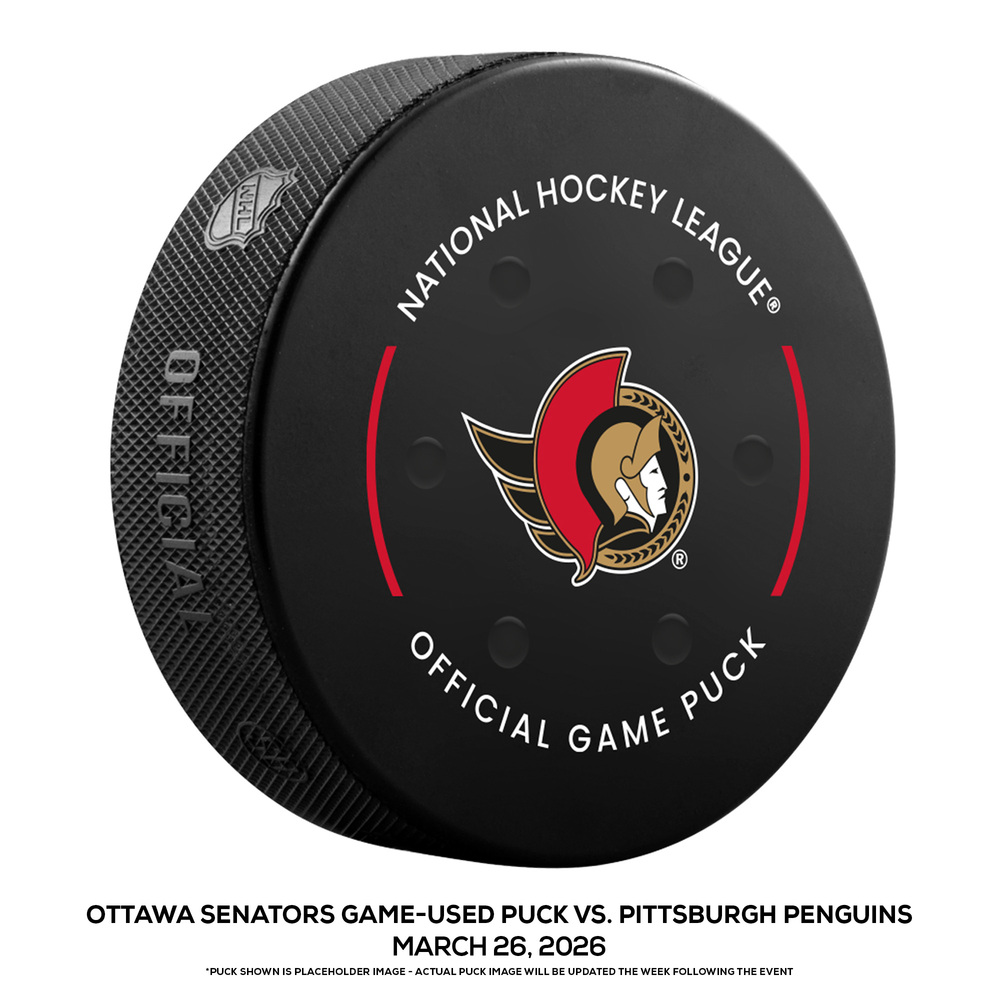 Ottawa Senators Game-Used Puck vs. Pittsburgh Penguins on March 26, 2026