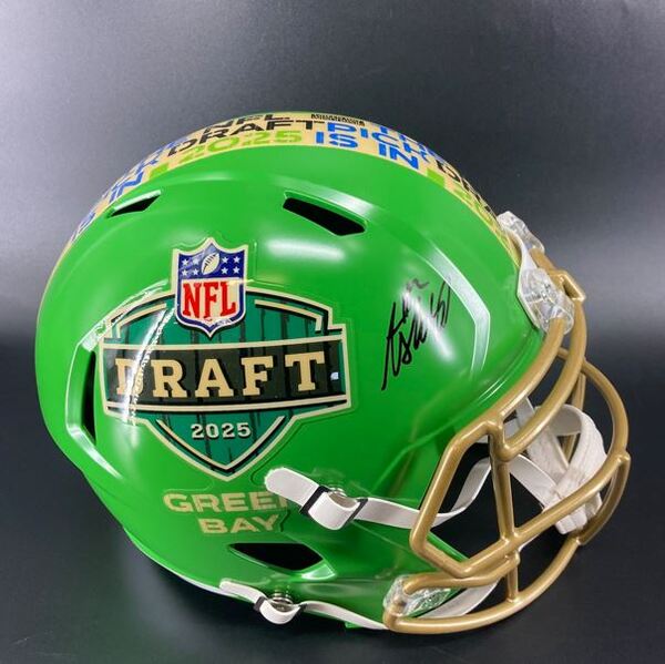 NFL - Raiders Ashton Jeanty Signed NFL Draft Replica Speed Helmet