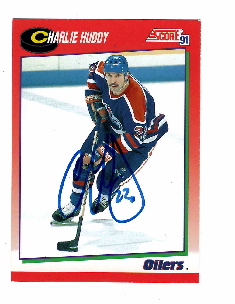 Charlie Huddy Autographed Edmonton Oilers Score Hockey Card
