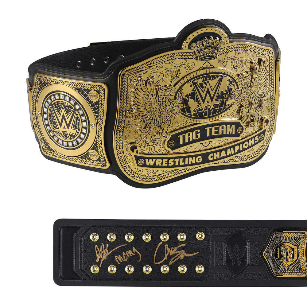 Chris Sabin & Alex Shelley WWE Autographed WWE Tag Team Championship Replica Title Belt with 
