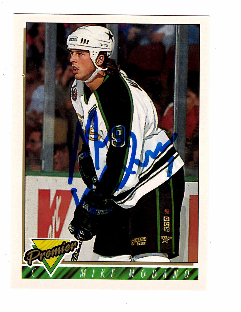 Mike Modano Autographed Dallas Stars Premier #46 Hockey Card