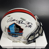 HOF - Chiefs Will Shields Signed HOF Mini Helmet with HOF 15 Inscription